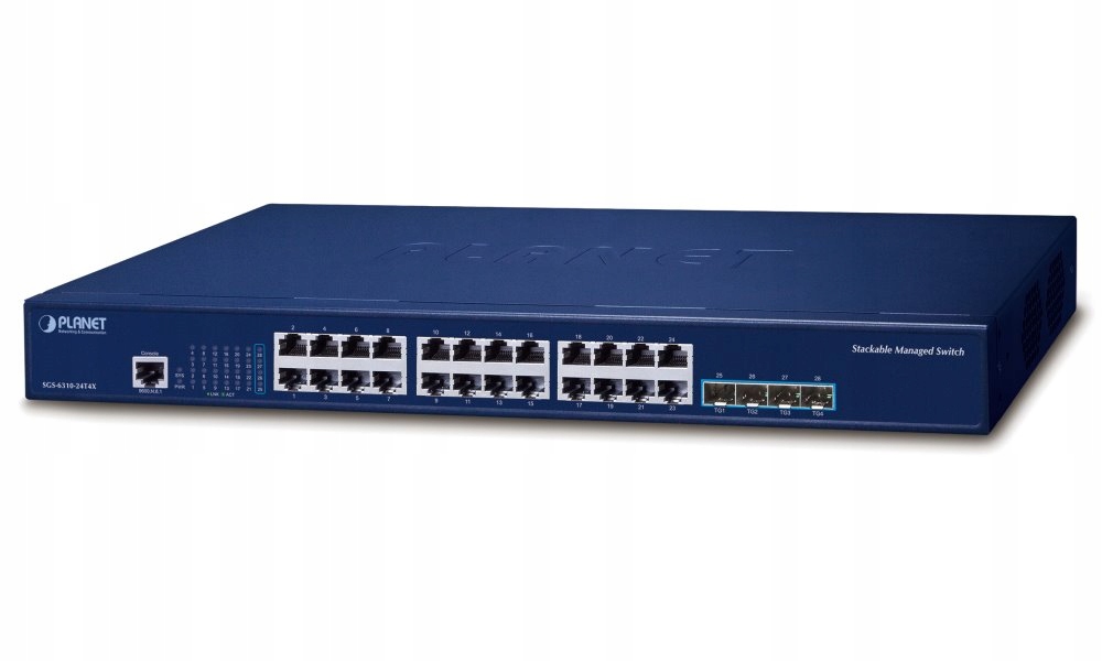Planet SGS-6310-24T4X L3 switch, 24x1Gb, 4x10Gb Sfp+, Hw/ip stack, VSF/Clus