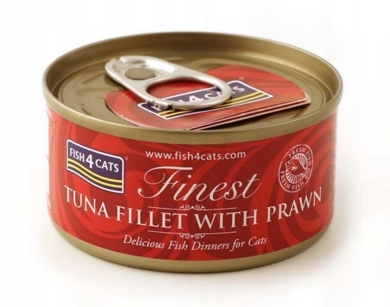 Levně FISH4CATS Tuňákový filet s krevetami mokré krmivo pro kočky 12x70g