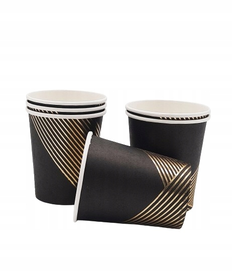 ZESTAW CZARNY GLAMOUR TALERZYKI KUBECZKI ZASTAWA JEDNORAZOWA Marka inna marka