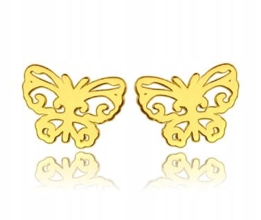 

Złote Kolczyki Celebrytki Motylki Sztyfty SR925