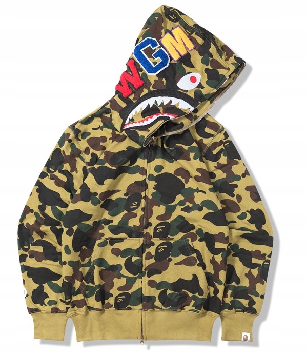 

Bluza Bape typu Shark kangur zielona moro kangur