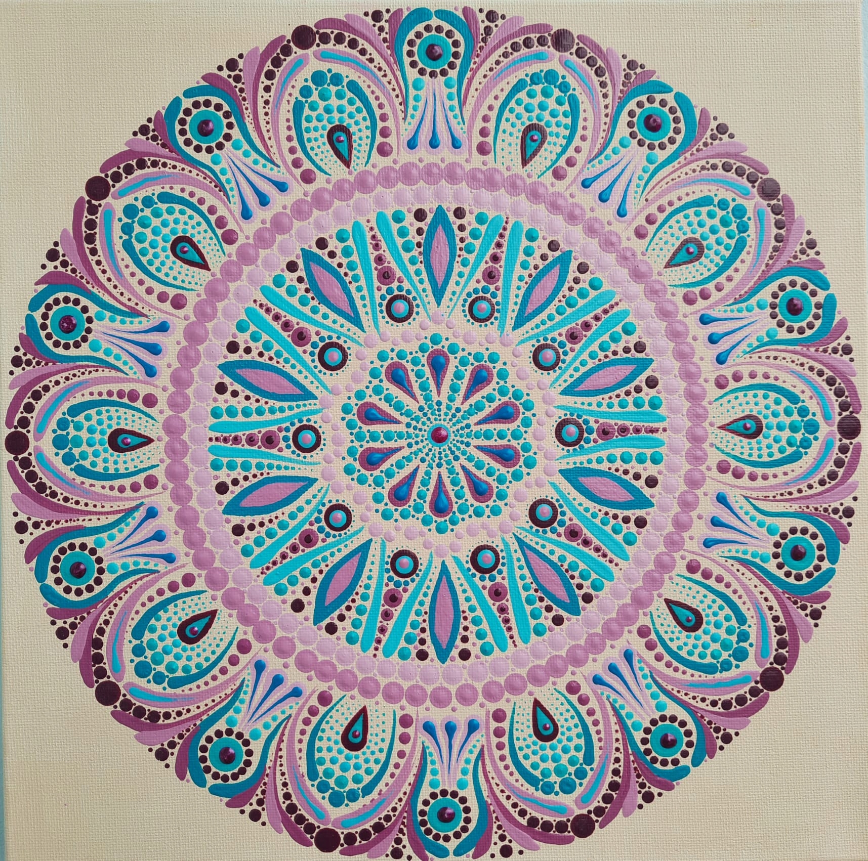 Obraz Mandala „Štěstí“, ručně malovaný