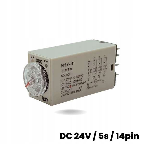 Przekaźnik czasowy DC 24V 5 sec 14 Pin