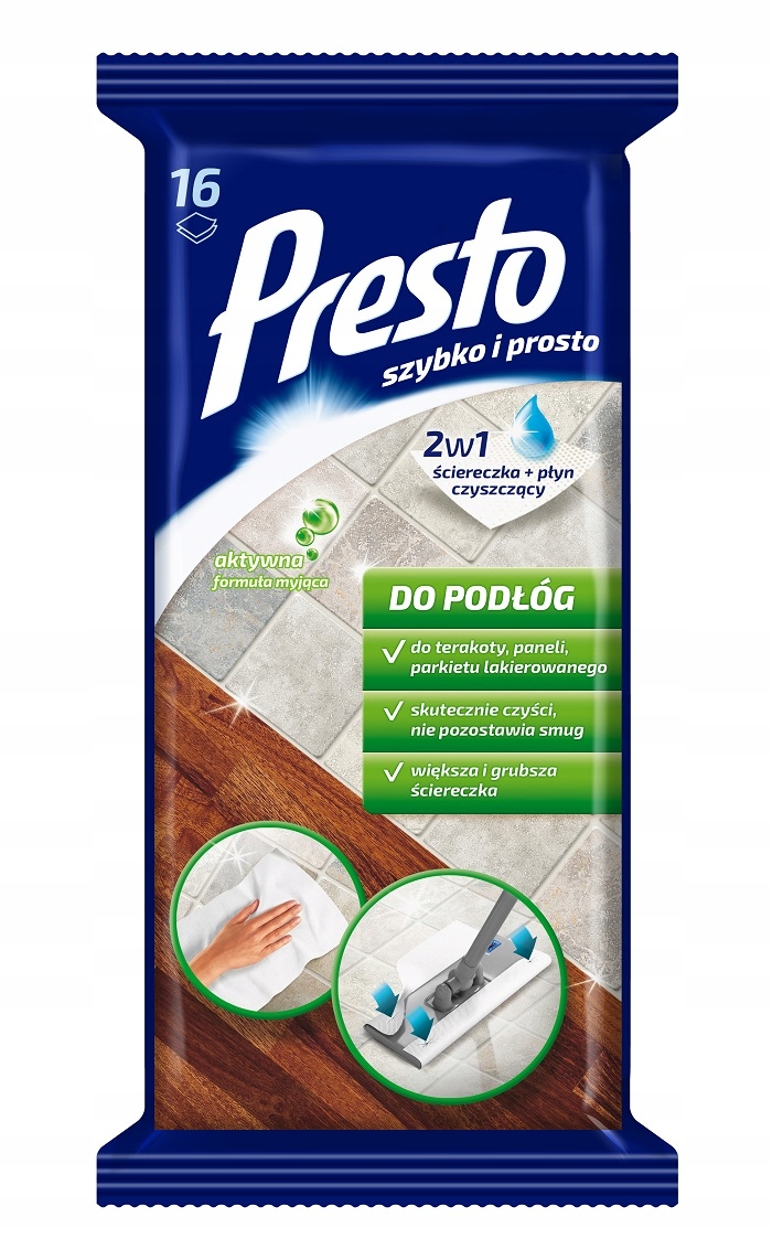 

Presto ściereczki do podłóg 2w1 16szt.
