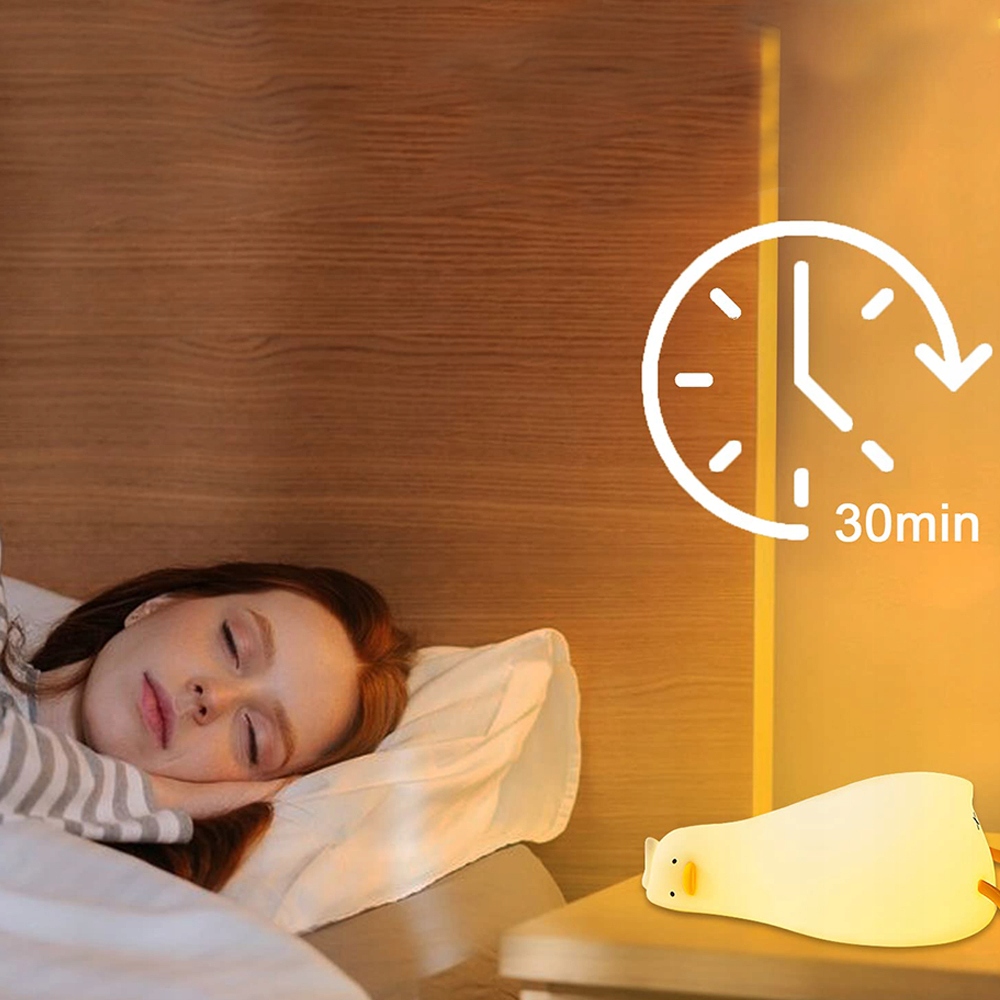 LAMPKA NOCNA KACZKA BEZPRZEWODOWA SILIKONOWA 1200mAh TRZY POZIOMY JASNOŚCI Kolor dominujący biały