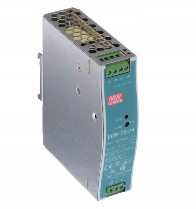 

Zasilacz Mean Well EDR-75-24 76,8W 24VDC 3,2A