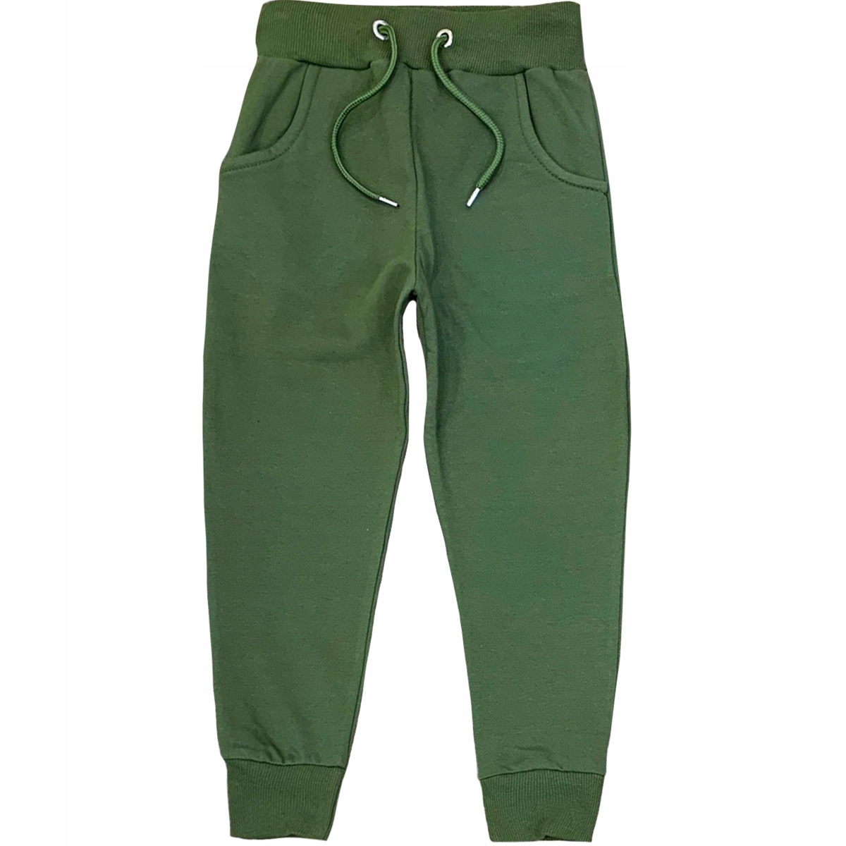 SPODNIE DRESOWE z meszkiem khaki 140 ze sznurkiem