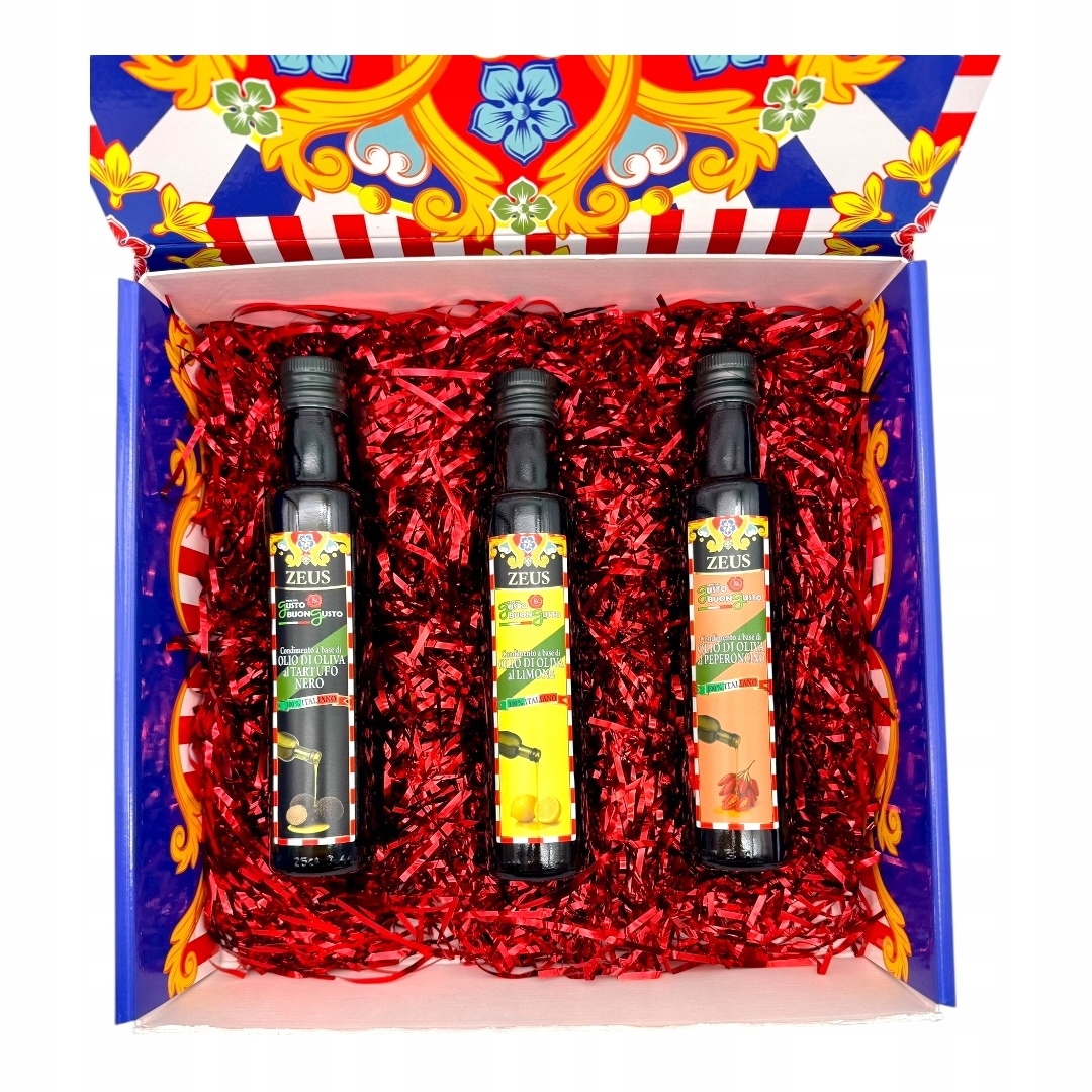 Levně Sada ochuceného olivového oleje – lanýžová, peperoncino a citronová – 0,75 l