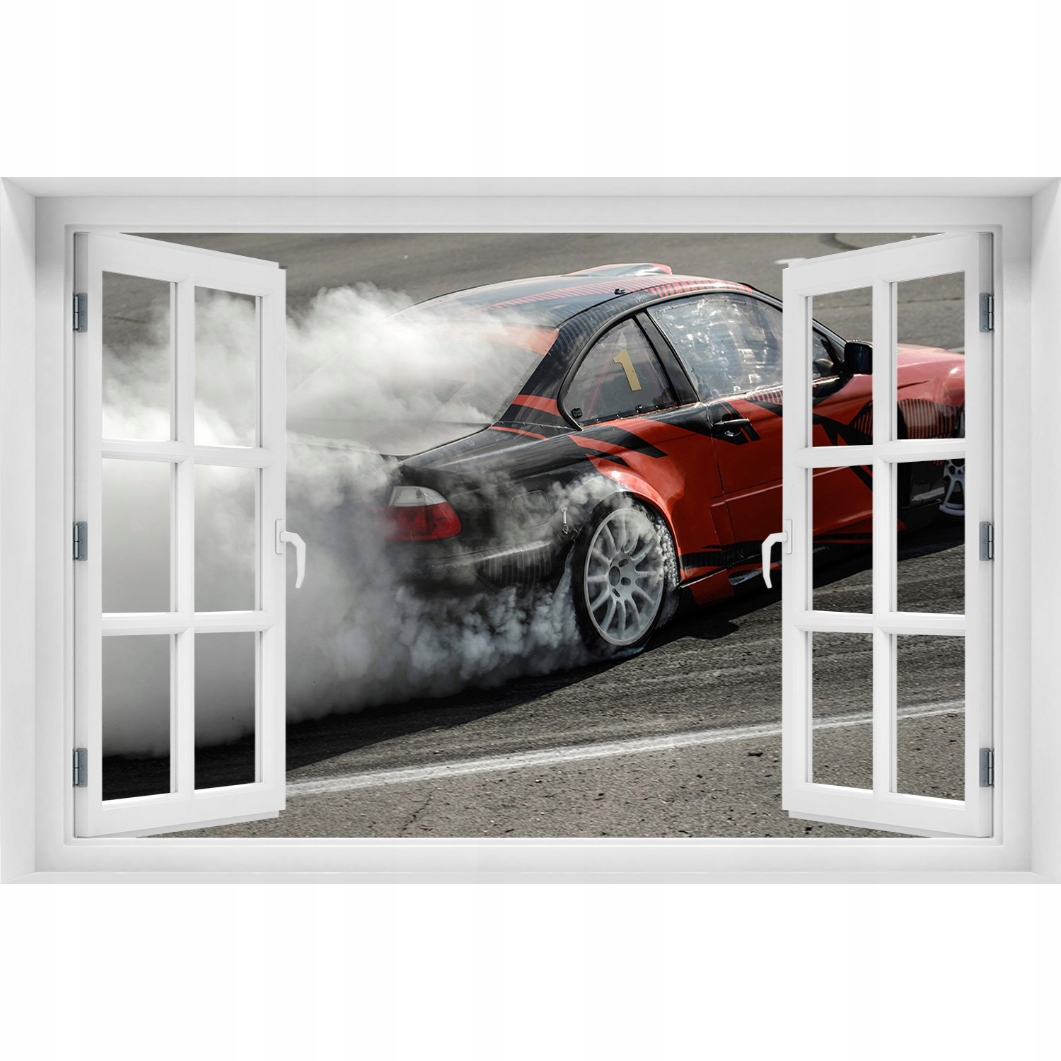 

3D Okno Naklejka na ścianę Tor do driftu 150x100