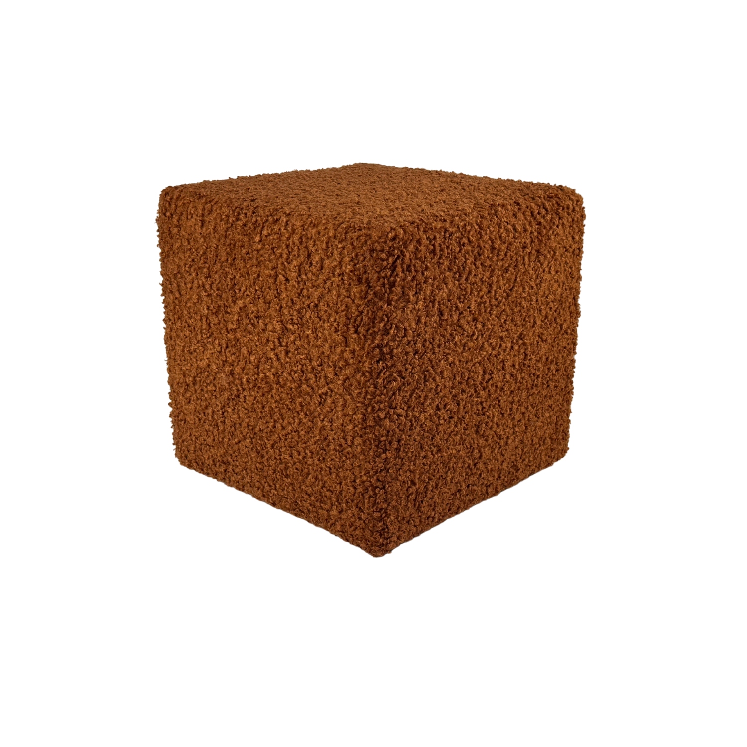 Taburet čtvercová rolf teddy bouclé beránek barva rudá