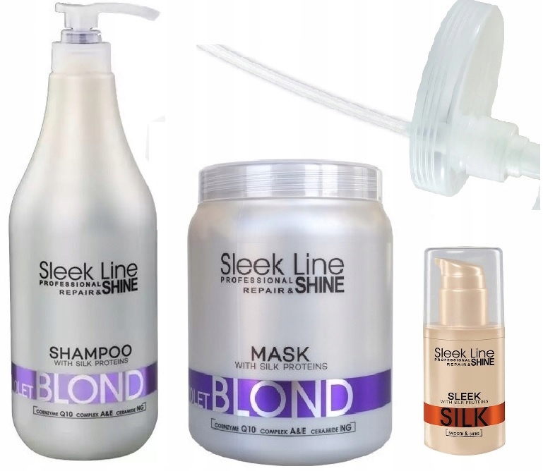 zestaw z dozownikami Violet Blond Szampon Maska 2x Jedwab