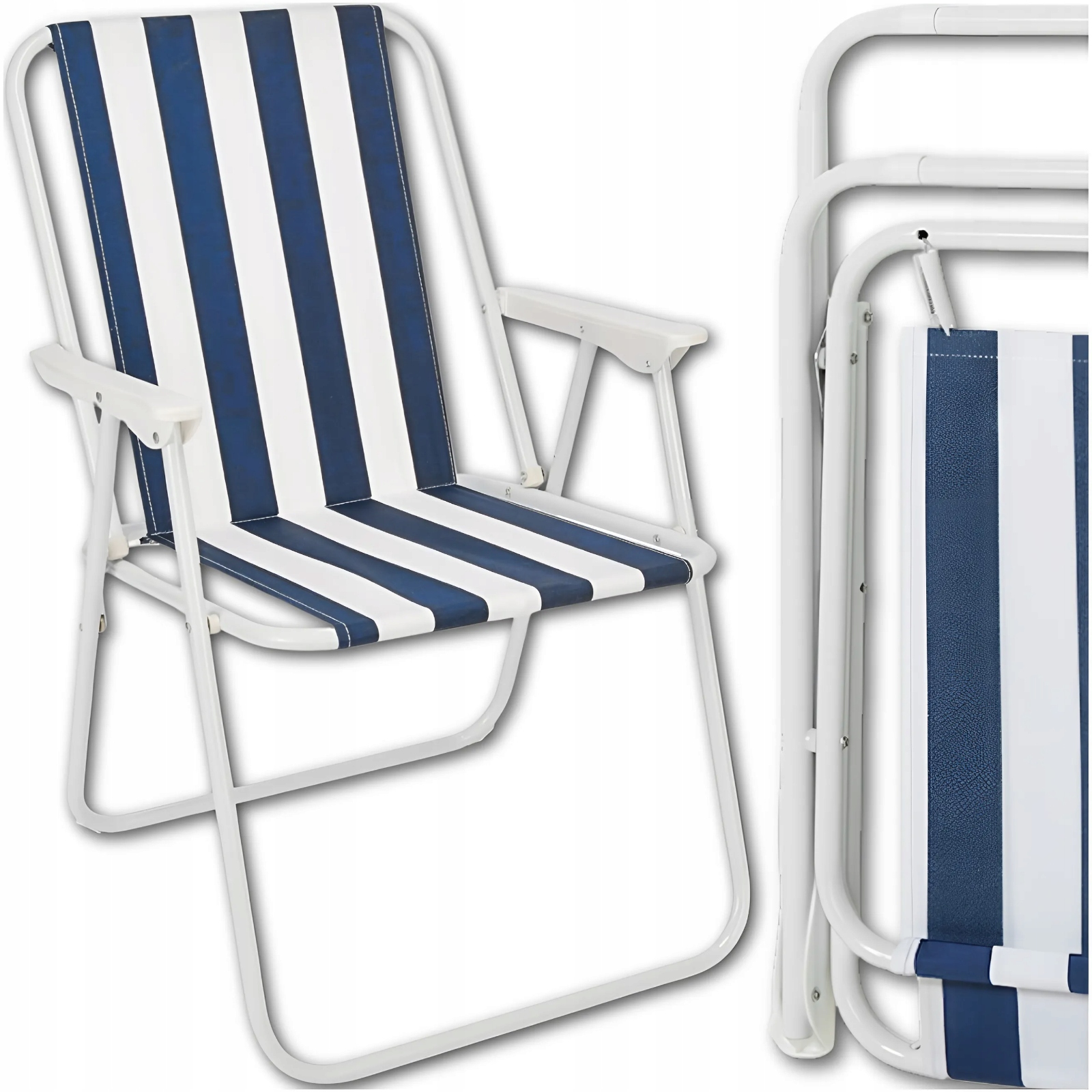 krzesło turystyczne ogrodowe plażowe wędkarskie składane paski fotel leżak