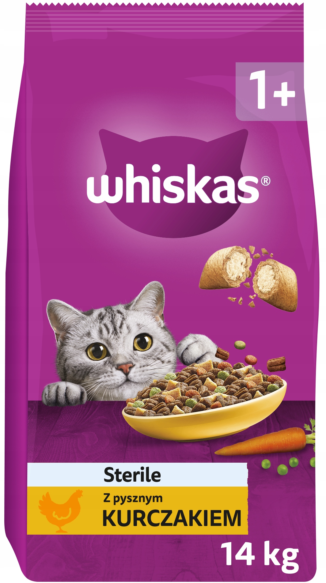 Whiskas Sucha Sterile Kurczak 14kg