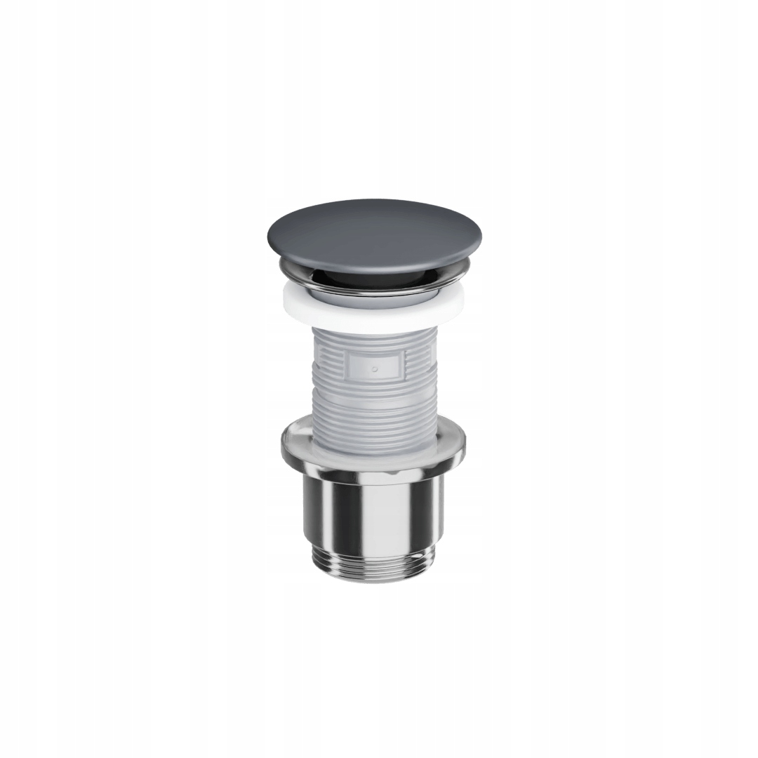 Bidetová zátka klik-klak, chromovaná, grafit keramický, design 2v1
