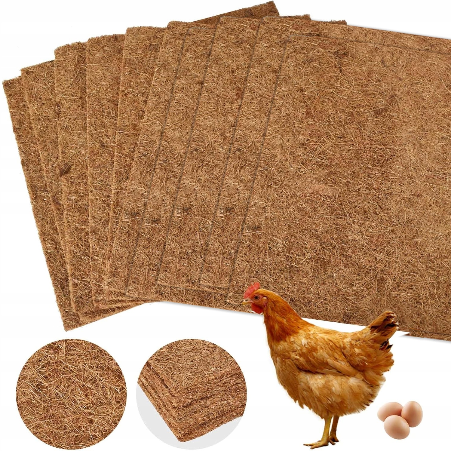 Levně Kokosová Podložka Do Hnízdí Jako Stelivo Do Klecí Pro Hlodavce Kuřete 10 Ks