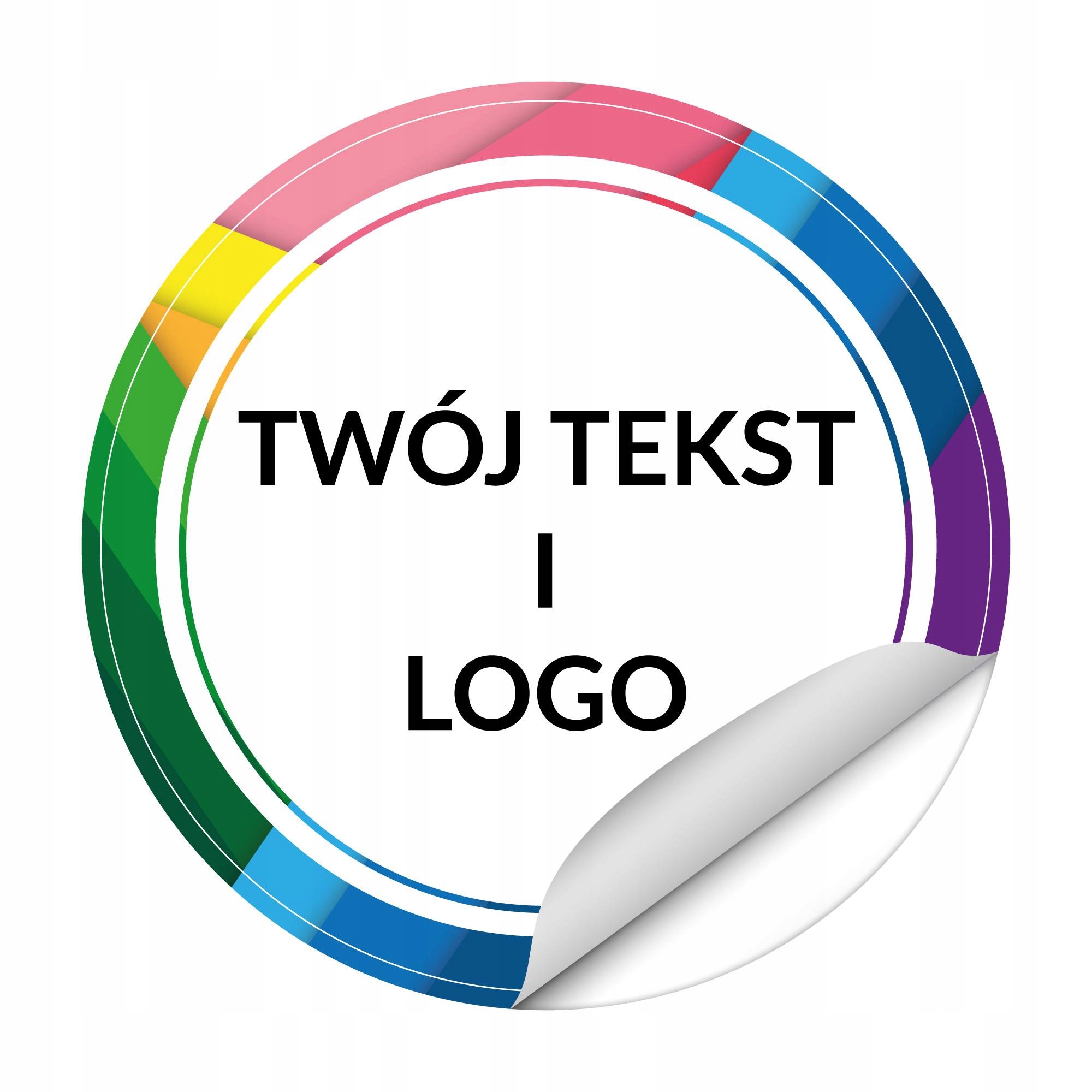 

Naklejki wodoodporne z logo 9x9 cm 100 sztuk
