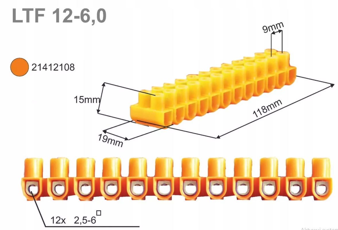 

Listwa zaciskowa pomarańczowa Simet LTF12-6