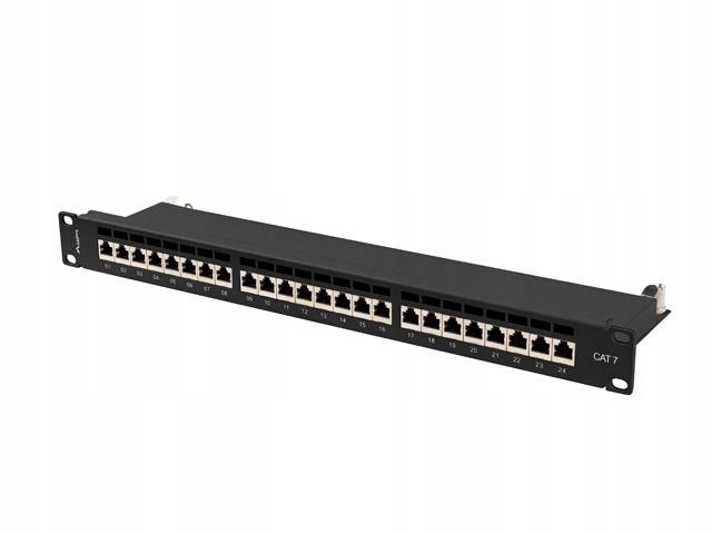Patchpanel Lanberg 19'' 24xRJ45 1U kat. 7 czarny