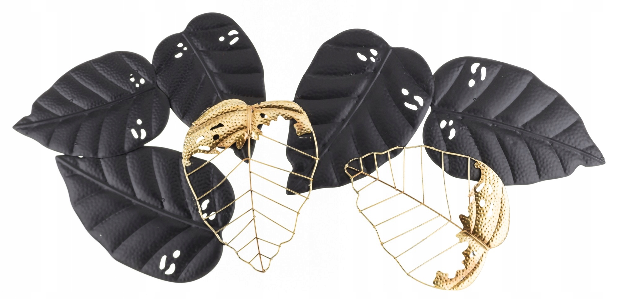 DEKORACJA ŚCIENNA METALOWA ZŁOTA CZARNA LIŚCIE Rodzaj samoprzylepne