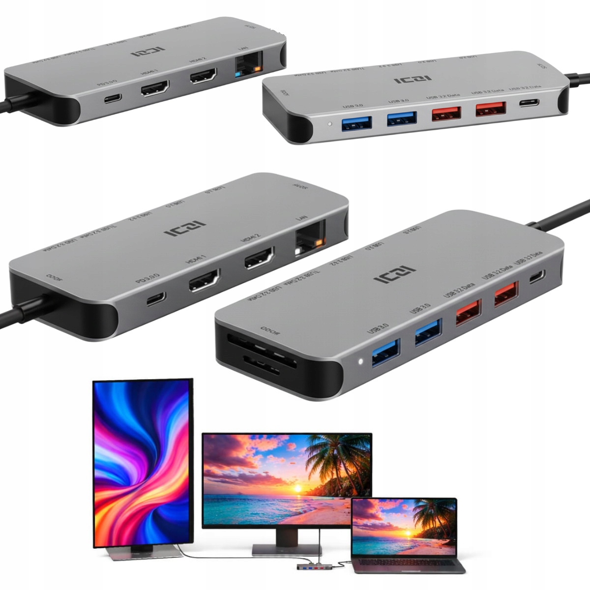 Usb-c dokovací stanice pro rozšíření obrazu pro notebook Dell pro 2 monitory