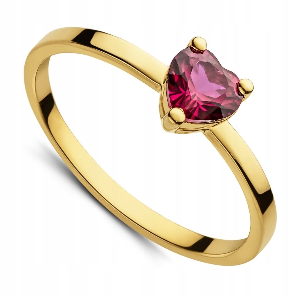 

Złoty Pierścionek Zaręczynowy Z Sercem 333 8K R.19