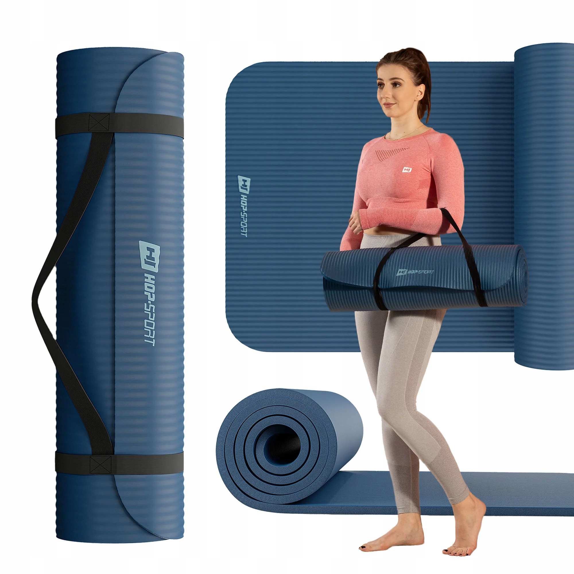 Mata fitness antypoślizgowa gruba Nbr 1,5cm 190x80cm do ćwiczeń