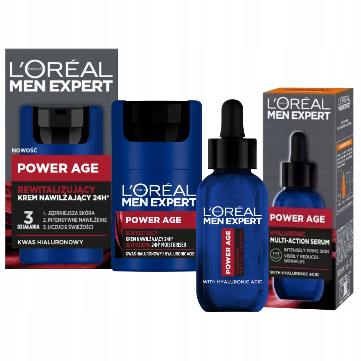 L'Oréal Men Power Age Revitalizační krém a sérum s kyselinou hyaluronovou
