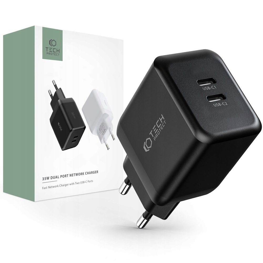 

2 Porty Usb-c Szybka Ładowarka Sieciowa 35W 3A