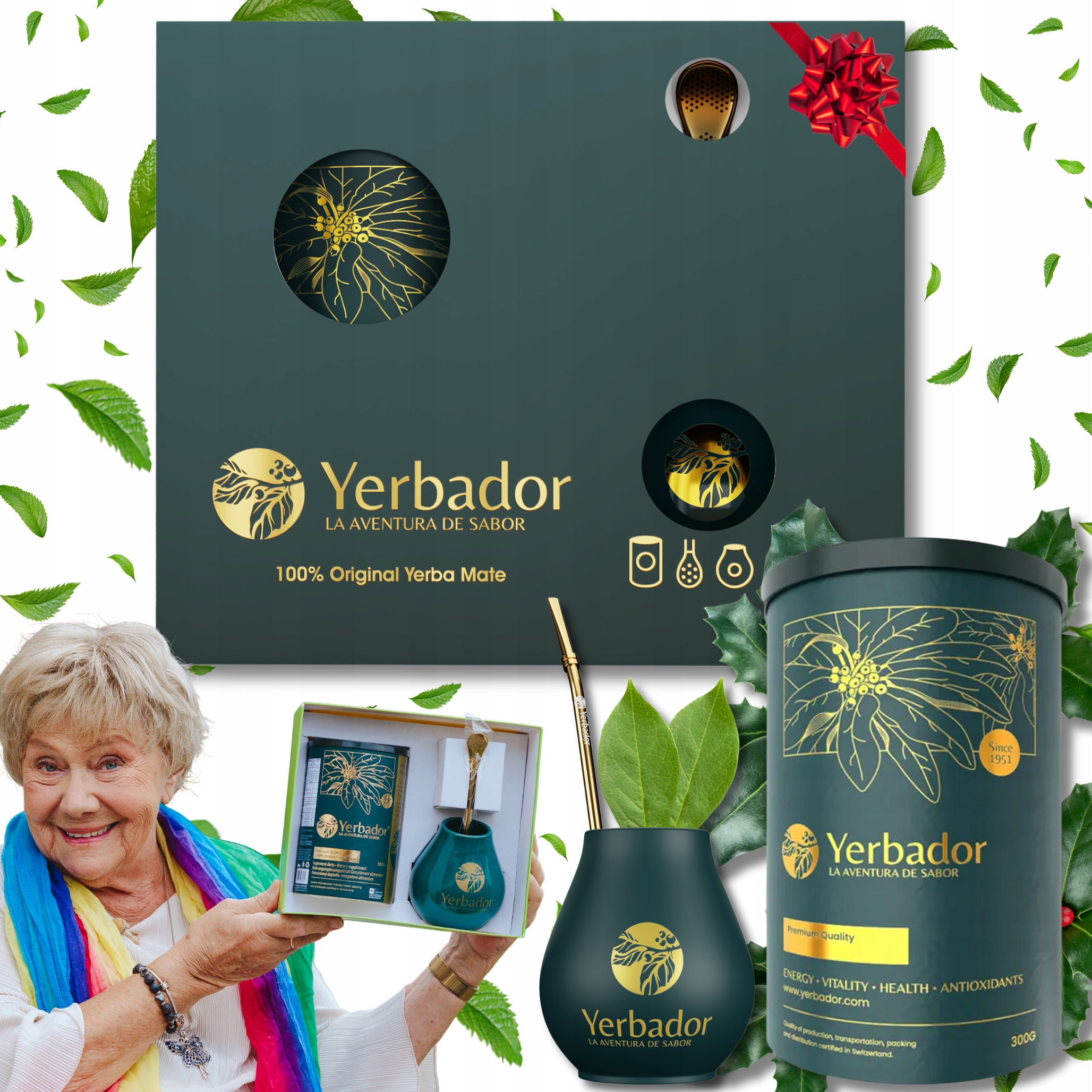 Yerba Mate Startovací Sada Yerbador Klasické listy Matero Bombilla