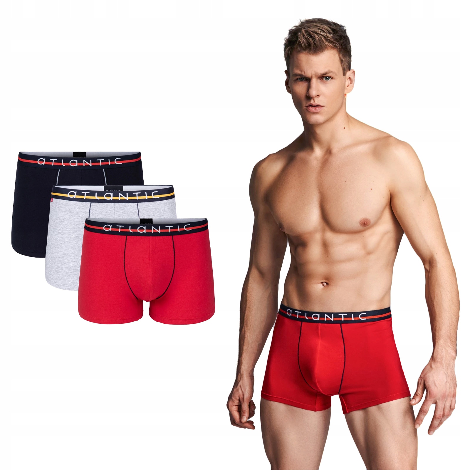 

Bokserki męskie 3-pak Atlantic 3MH-004 - L