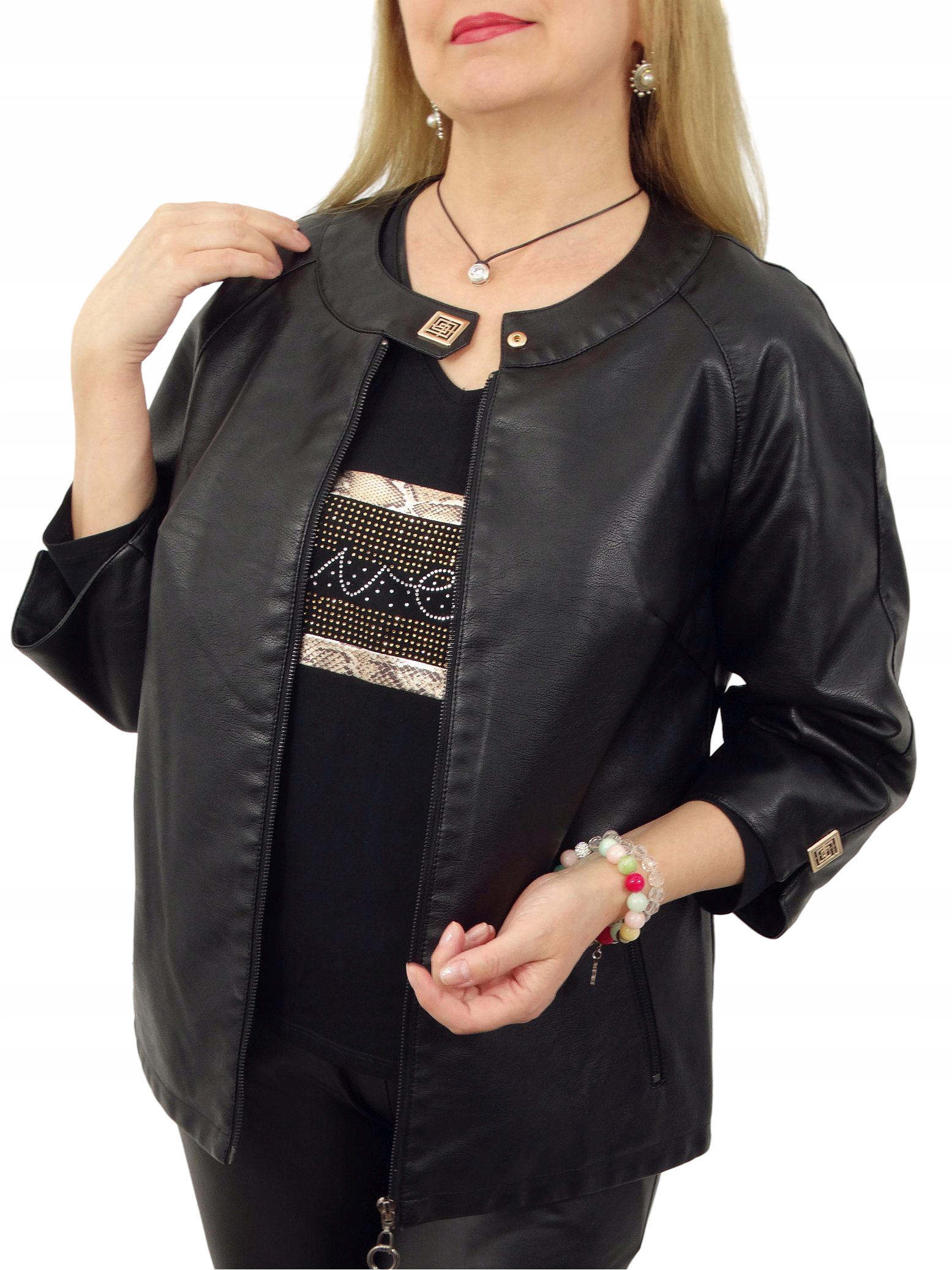 Kurtka Damska Ramoneska z Ekoskóry Mirella 5XL 50