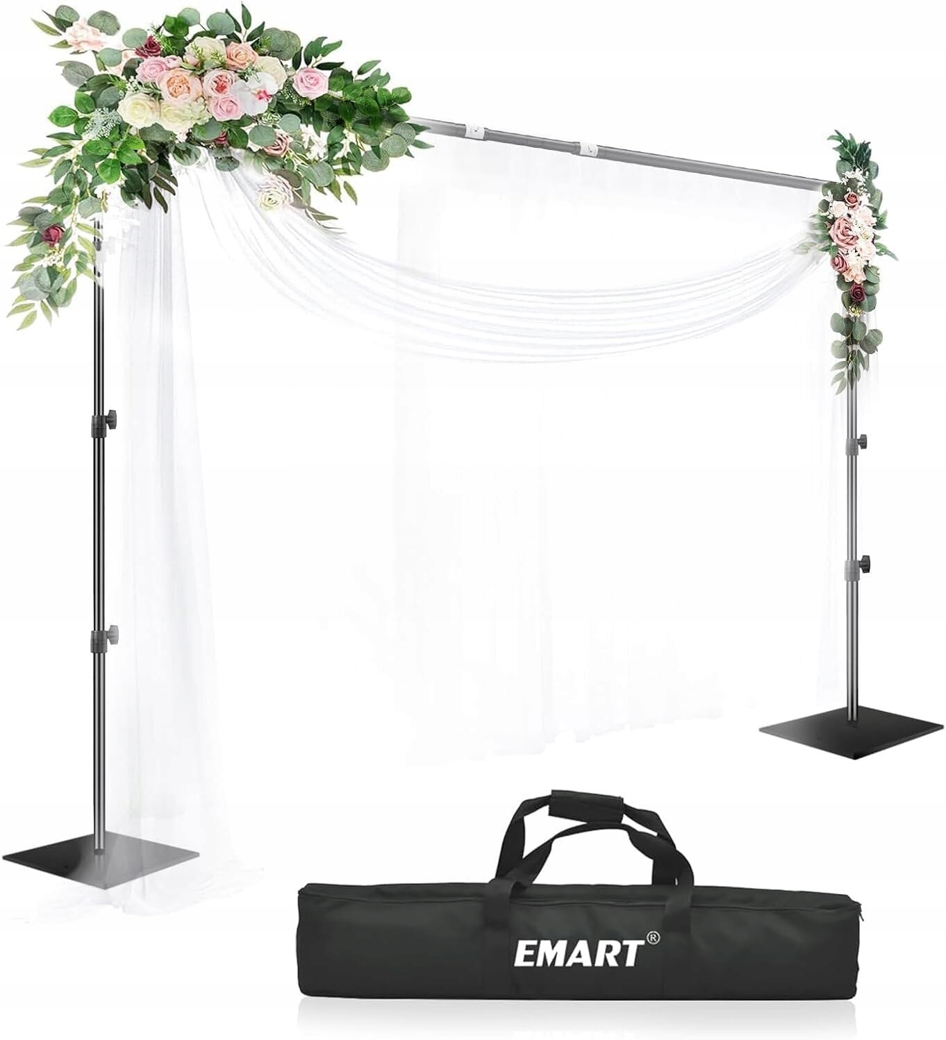 STOJAK DO TŁA FOTOGRAFICZNEGO 2,6 x 3 m CIĘŻKI REGULOWANY STALOWA PODSTAWA