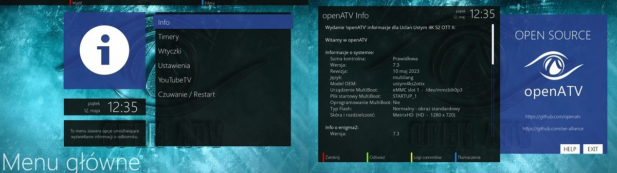 Dekoder tuner LINUX ENIGMA2 Ustym 4K PRO cccam Dysk nie