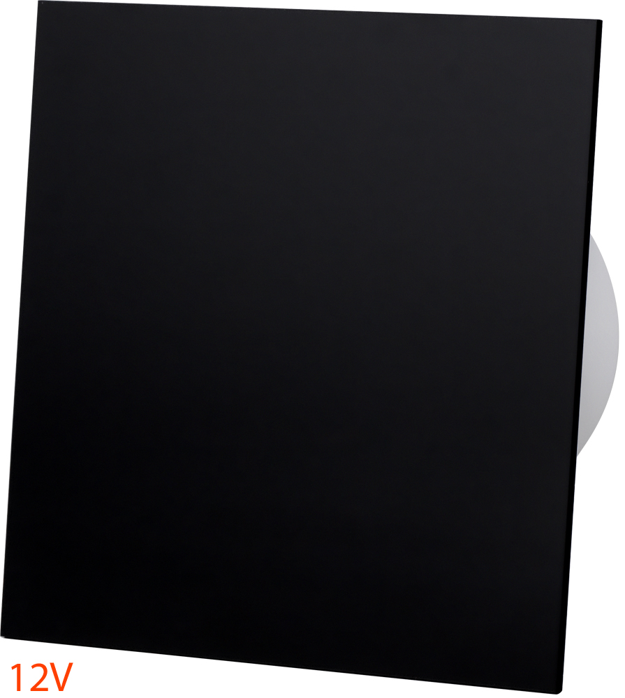 Nízkonapěťový Ventilátor 12V Panel Plexi Černý Lesk Standard Fi 100