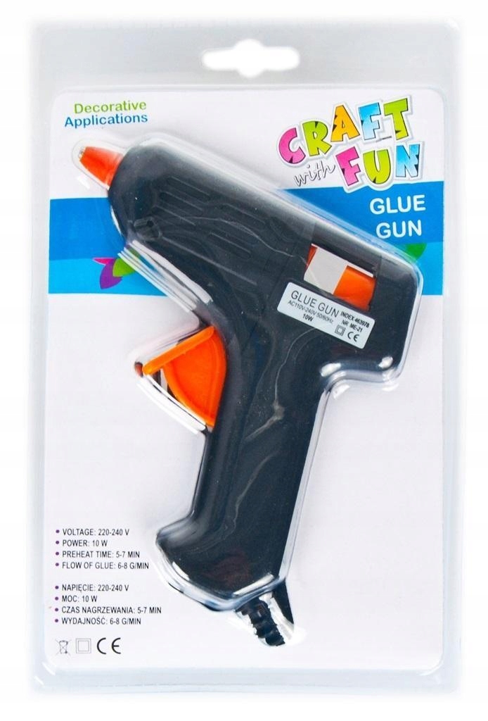 PISTOLET DO KLEJU NA GORĄCO 10W 2 WKŁADY