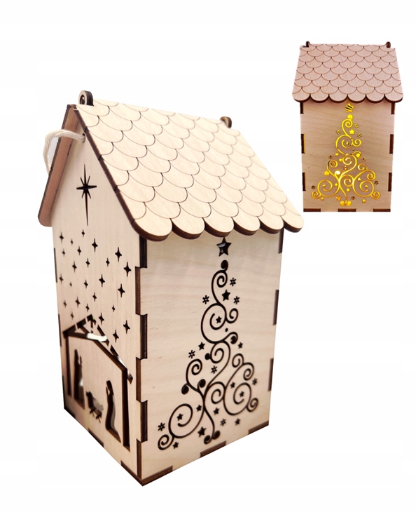 

Lampion Adwentowy Drewniany na Roraty Led