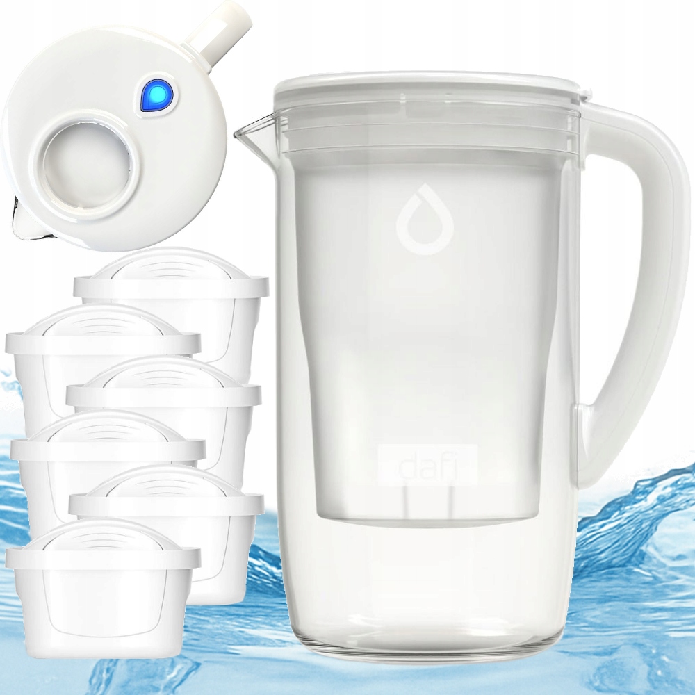 Filtrační konvice na vodu Dafi Prisma Led bílá 2,5 l 6 ks náplně Unimax