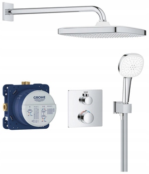 Grohe Sprchový Set Grohtherm S Dažďovou Sprchou Tempesta 250 Cube, Chróm