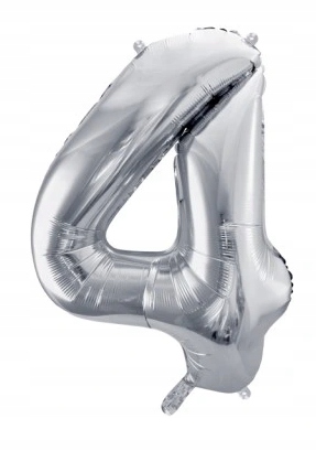 

Balon Foliowy cyfra srebrna "4" ,35 cm