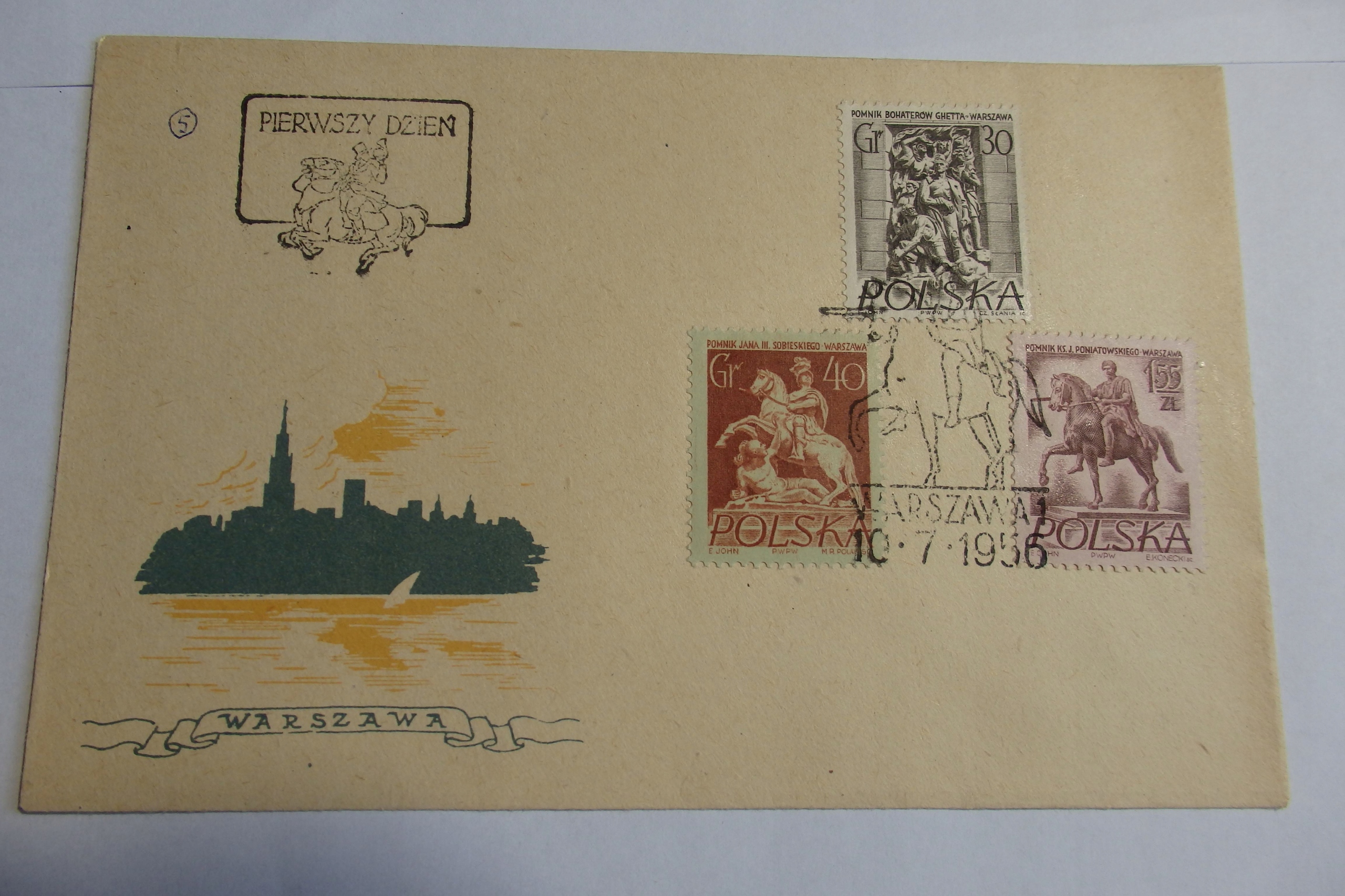 FDC Fi 830-832, kas. 1956r. B9065