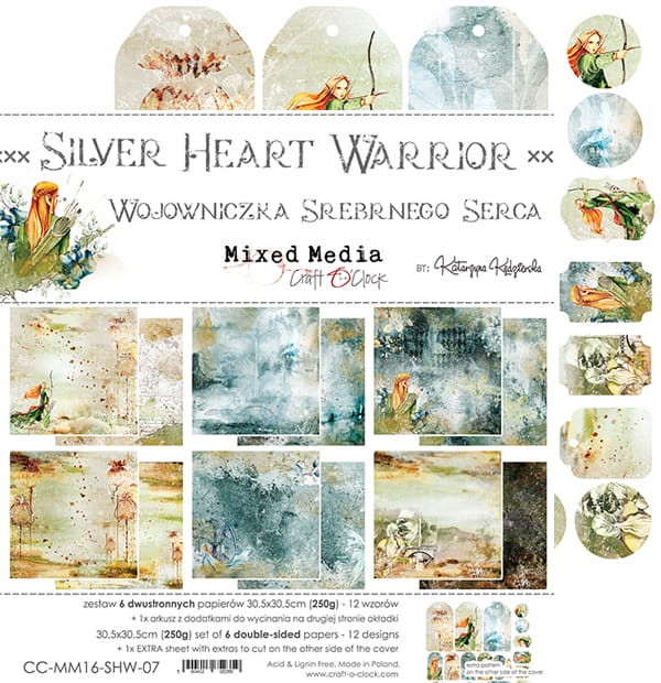 Papier do scrapbookingu Silver Heart Warrior