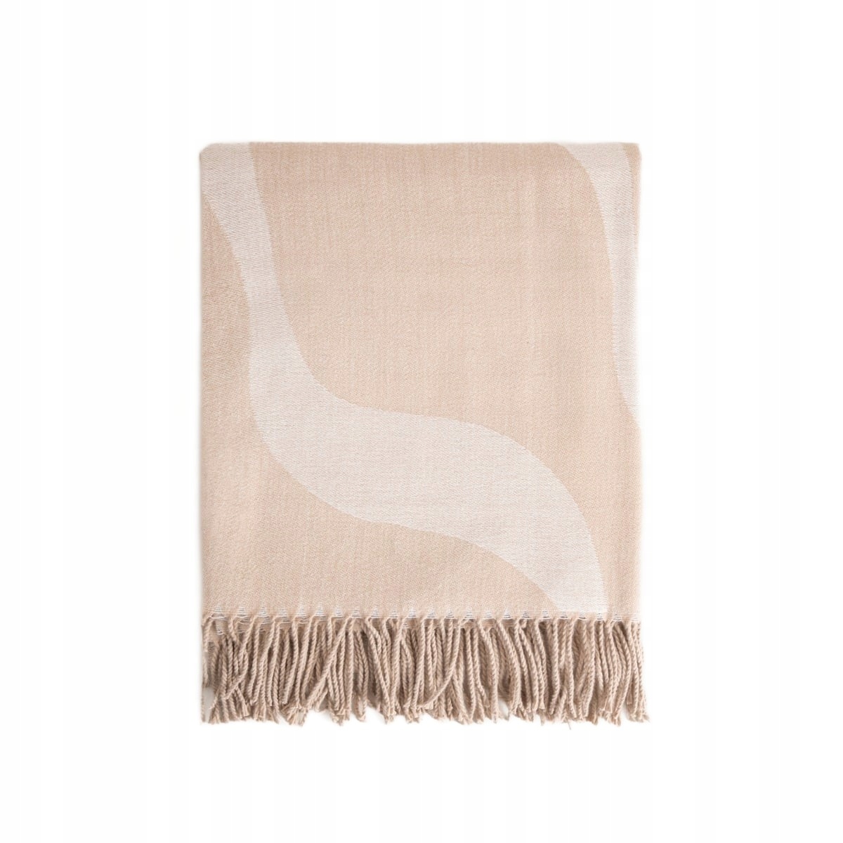 Deka Kalor béžová žakárová vzorovaná s třásněmi 135 x 200 cm Homla