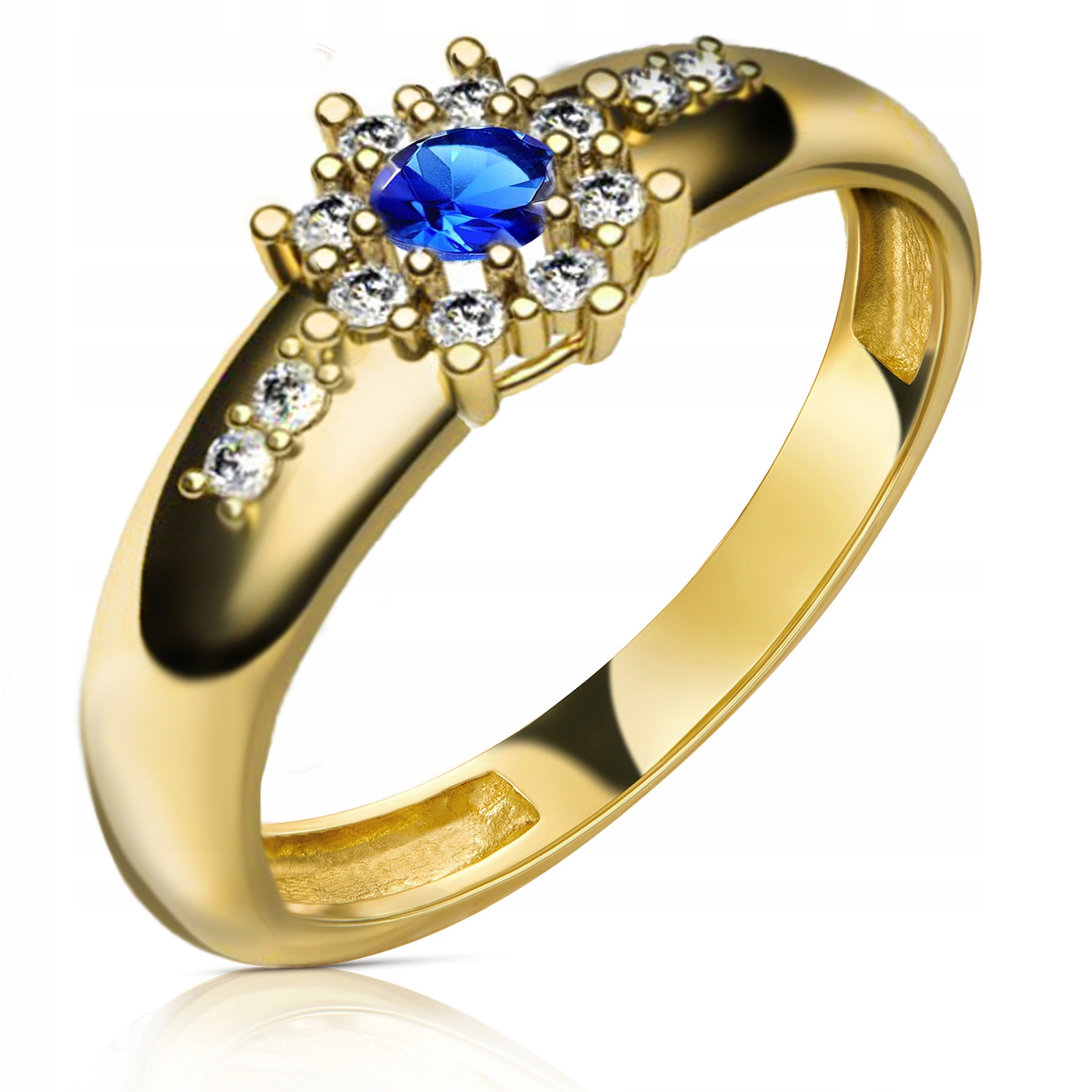 

Złoty Pierścionek Zaręczynowy 333 8K Szafir r21