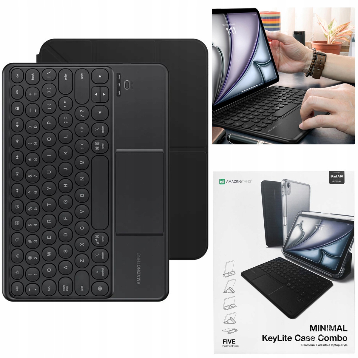 Amazingthing KeyLite Pouzdro S Klávesnicí Bluetooth pro Apple iPad 11 A16