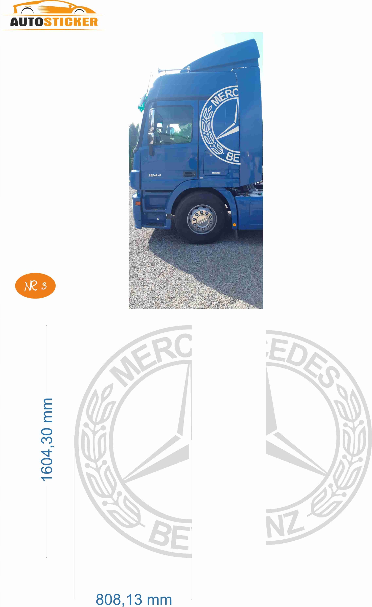 NAKLEJKI NAKLEJKA OKLEINA WLEP TIR MERCEDES ACTROS MODEL 03