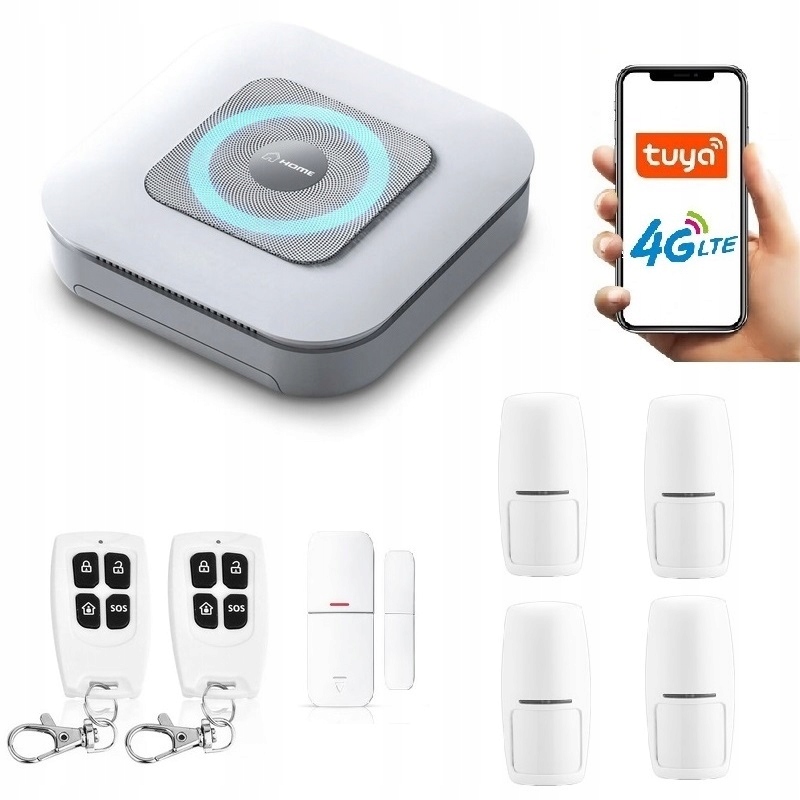 Bezdrôtový Alarm Systém Syrena Gsm Tuya V Poľštine Na Sim Kartu 4xPIR