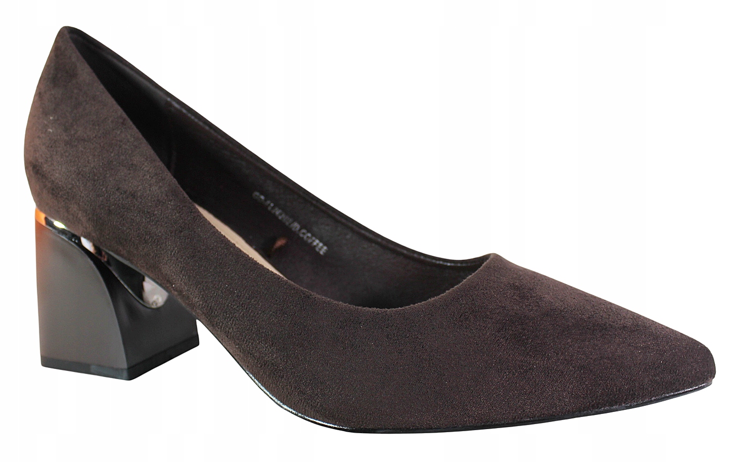 Dámské lodičky Goodin GD-FL26202 Bronz Semiš Klocek Elegantní Čokoláda40
