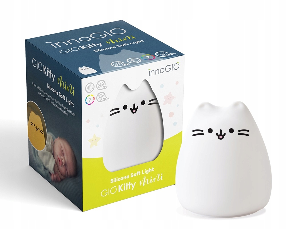 

InnoGIO Lampka nocna dotykowa Led Kitty Mini kolor