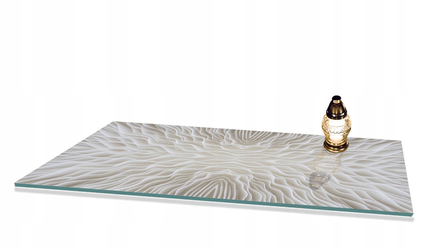 Podstawka pod ZNICZE na CMENTARZ Szkło Hartowane Wzór Beżowy 90x52cm DUŻA