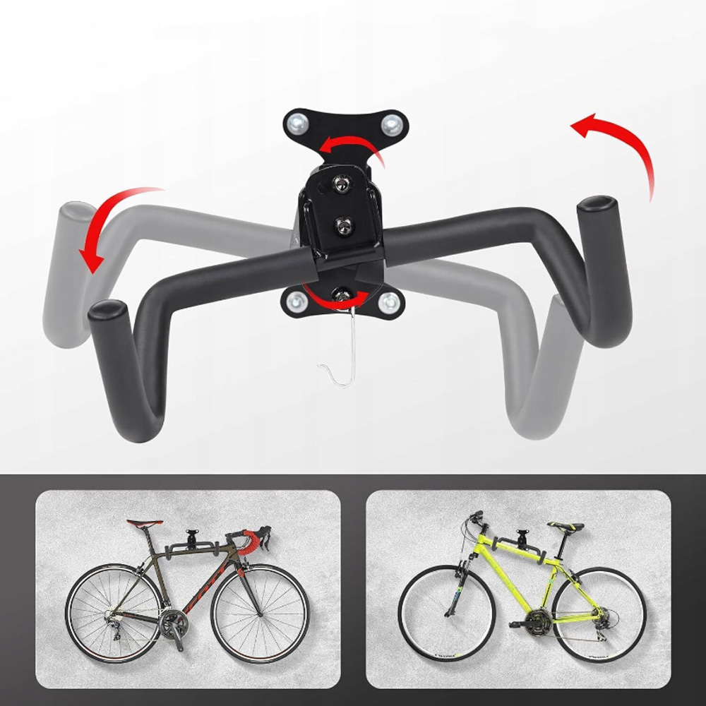 WIESZAK NA ROWER ŚCIENNY SKŁADANY I WYŚCIEŁANY UCHWYT NA ROWER ŚCIENNY Liczba stanowisk 1